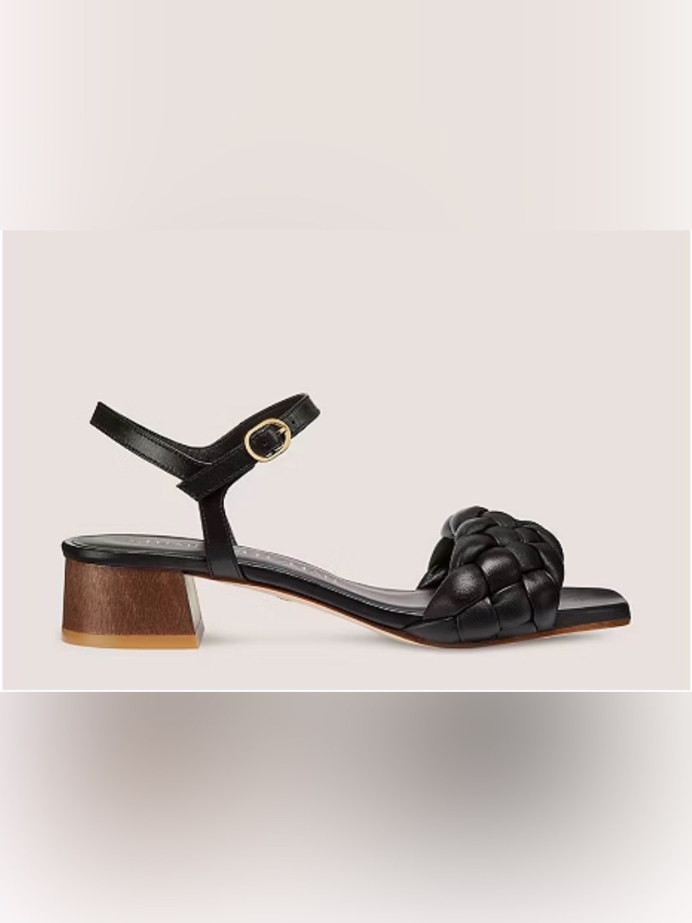 Stuart Weitzman Braida 35 mm Sandal Black and Walnut